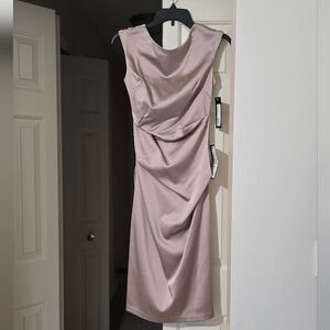 Betsy & Adam Asymmetrical Dusty Rose  Dress